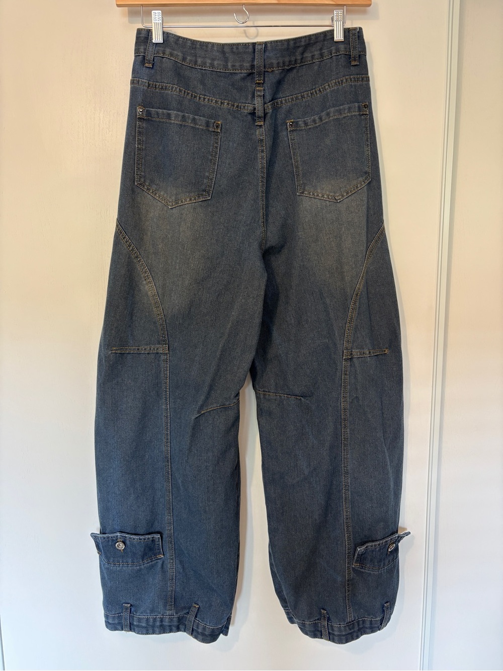 Y2K Jeans Rare Womens Barrel Leg Upside Down Size XL Streetwear Main Character